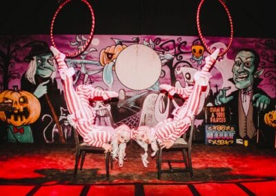 CirqueDaPurr Acro Chairs Halloween Red White